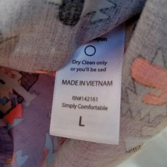 Lularoe Michael's Short Sleeve Full Button Shirt Desert Gray and Orange Breezy L - Picture 6 of 8